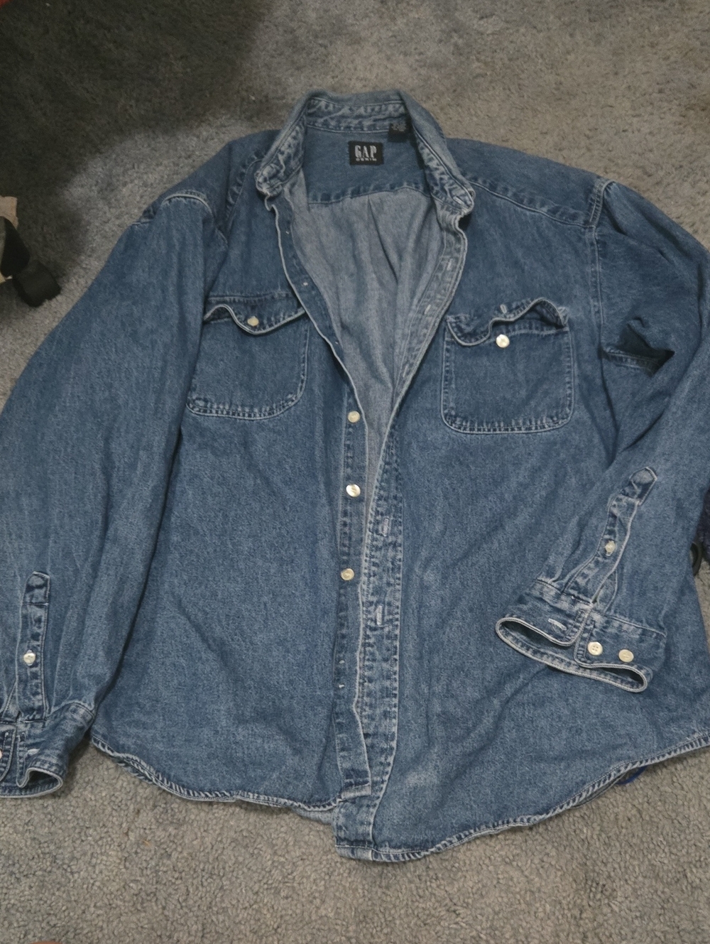 Vintage GAP Men's Blue Denim Shirt Jacket Xxl